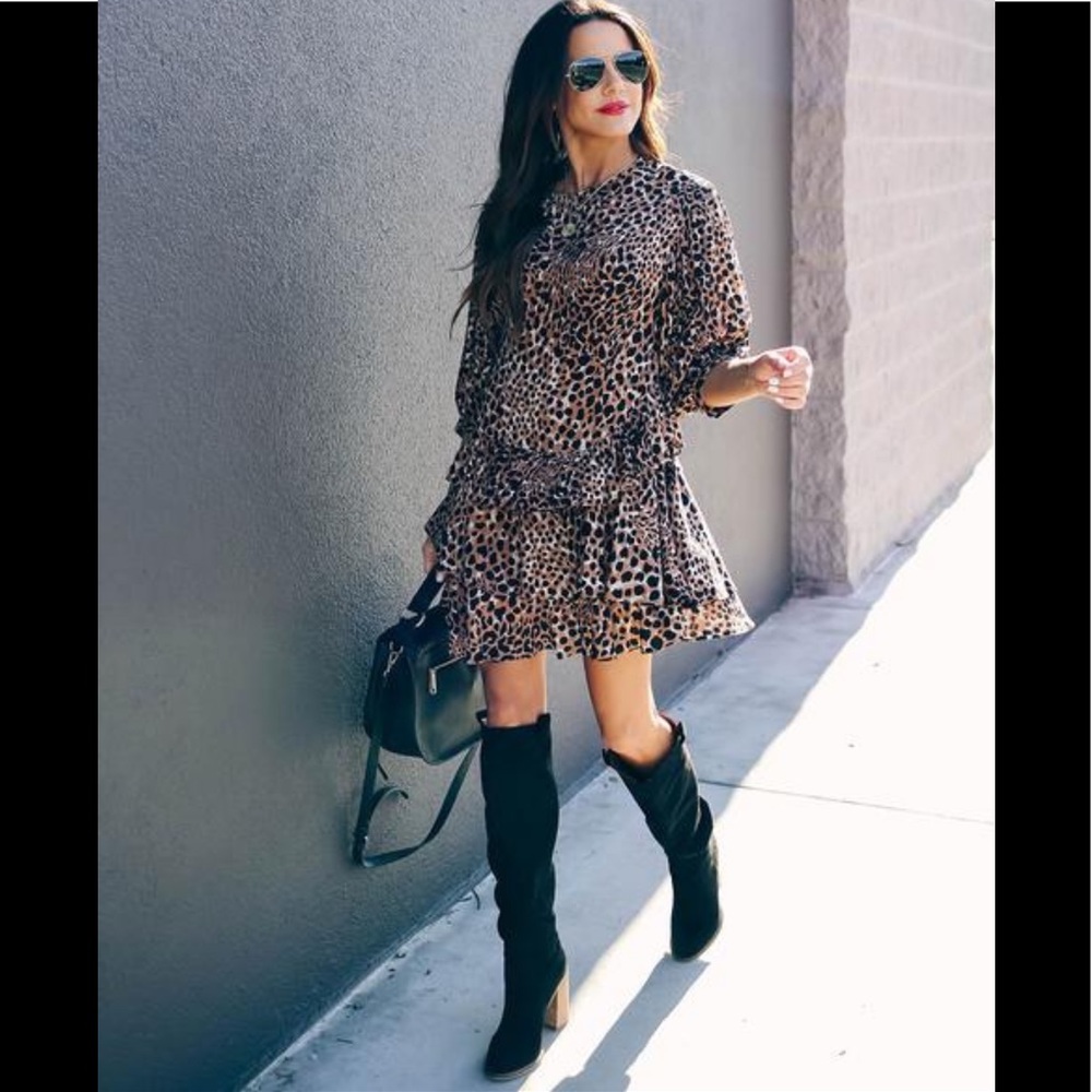 VICI Tiered Leopard Dress